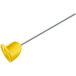 Gelber LUX Farbmischer 80 mm für Bohrmaschinen zum Mischen von Farbe, Lack und Leim.