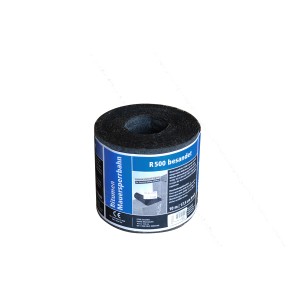 Rouleau de feutre bitumé R 500 sablé, largeur 17,5 cm, pour étanchéité de bâtiment.