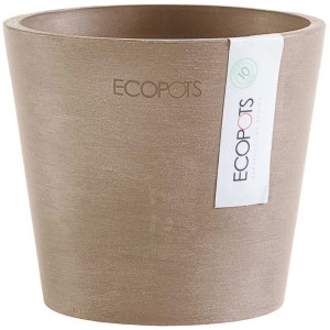 Pot de fleurs Ecopots Amsterdam Mini, French Taupe, Ø 17 cm, idéal pour les petites plantes.
