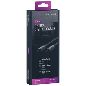 Cavo ottico Clicktronic, 1 m, connettore Toslink, nella confezione. Cavo per trasmissione audio e video digitale.