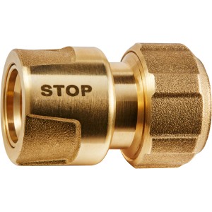 Geka plus-Schlauchstück 19 mm mit Wasserstopp, aus Messing, für Trinkwasser.