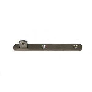 Fer plat V2A en acier inoxydable pour fixation de main courante, vue détaillée.