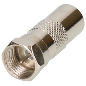 Adattatore Schwaiger Sat, connettore F a connettore antenna, argento.
