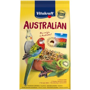 Vitakraft Australian per parrocchetti 750g: Alimento con parrocchetti, kiwi ed eucalipto.
