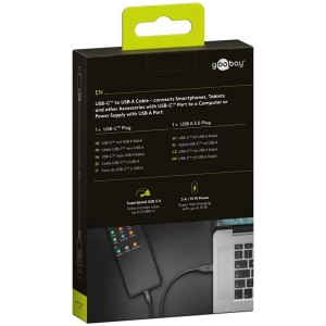 Cavo USB 3.0 da USB-A a USB-C, 1m, nero, confezione