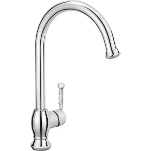 Mitigeur de cuisine chromé baliv KI-1310 : robinet à levier unique avec bec haut pivotant.