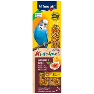 Vitakraft Kräcker Albicocca & Fico per cocorite, 2 pezzi. Snack con frutta.