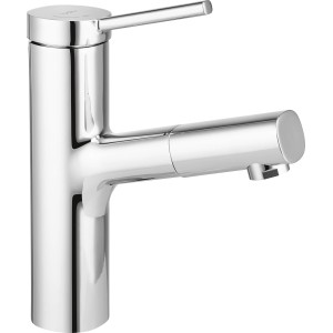 Miscelatore lavabo baliv WT-680 cromato con doccetta, monocomando per lavabo.