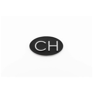 Badge adesivo IronBadge CH nero in metallo per interni.