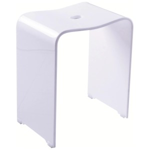 Tabouret de bain Trendy Ridder blanc en plastique, idéal pour plus de sécurité dans la salle de bain.