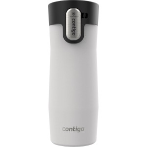 Contigo West Loop 3.0 tazza termica in acciaio inox opaco, 470 ml. Tazza grigio chiaro con coperchio Autoseal nero.