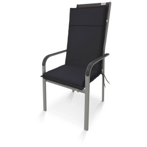 Cuscino per sedia alta Doppler Life D.5350, antracite, 48x119 cm, su sedia da giardino.