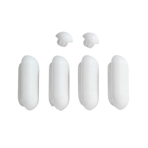Wenko set di tamponi per sedili WC in acrilico Duroplast, set da 6 pezzi in plastica bianca.