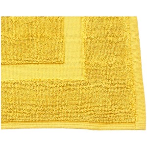 Dettaglio: Tappeto da bagno Diaqua Fresco color zafferano, 50x70 cm, cotone con motivo a rilievo.