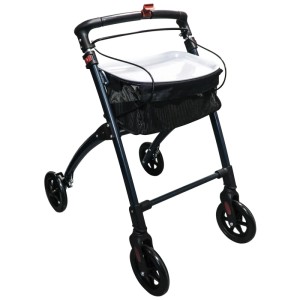 Ridder Wohnraum-Rollator Pit mit Korb und Tablett für mehr Sicherheit im Bad.