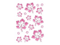 Sticker Hibiskusblüten Rosa / Silber