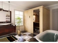 FinnTherm Sauna Cenik Natur 244 cm x 244 cm Wandstärke 40 mm