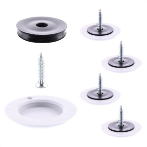 Set de patins pour meubles Wagner QuickClick, 12 pièces, noir-gris, pour sols rugueux.