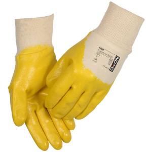 Guanti da lavoro Ox-On NBR Supreme 8600 taglia M con rivestimento in nitrile giallo.