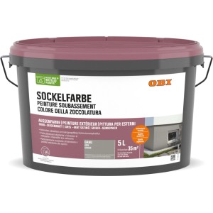 OBI Sockelfarbe Grigio, secchio da 5 litri per esterni, pittura per facciate per zoccolature.