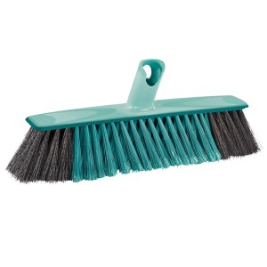 Scopa Leifheit Allround Xtra Clean, 30 cm, nero-turchese, per pavimenti in piastrelle, pietra e PVC.
