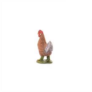 Poule Schleich détaillée de l'univers de la ferme, multicolore.