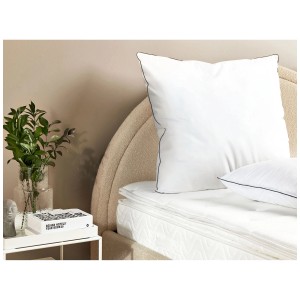 Set di 2 cuscini Pelister, 80x80 cm, basso, microfibra, cuscini bianchi con bordino.