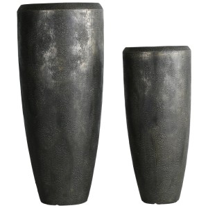 Vasi Gartec High Round Cervo, antracite/bronzo, in due dimensioni.