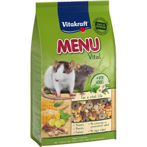 Vitakraft Menu Vital 1kg cibo per ratti con cereali, noci ed erbe.