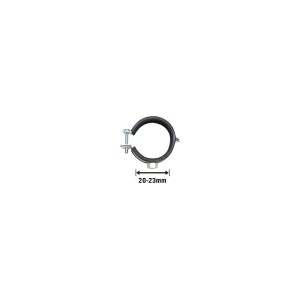 Collare di supporto insonorizzato, acciaio zincato, per tubi da 20-23 mm di diametro.