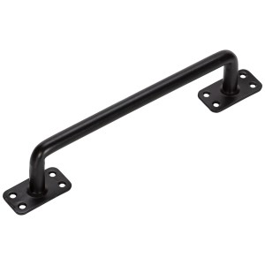 Poignée en acier noir, Ø 14 mm, longueur 278 mm, pour portes et caisses.
