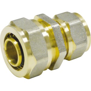Raccordo a T di riduzione in ottone 20 x 16 mm per acqua potabile e impianti di riscaldamento.