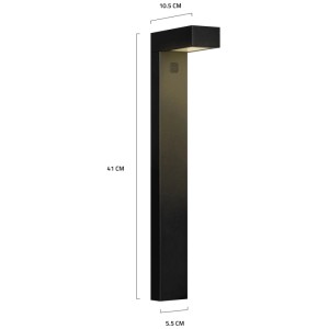 Lampada da percorso Smart Hombli nera in alluminio, dimmerabile e resistente alle intemperie.