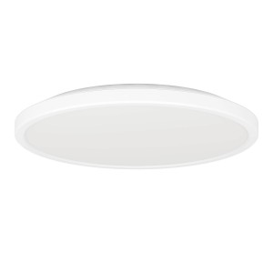 Plafonnier LED rond blanc Rovito, diamètre 30 cm. Lampe de plafond moderne pour salon et bureau.
