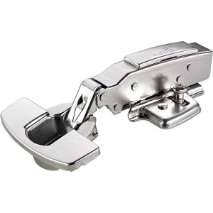 Charnière Hettich Sensys pour portes recouvrant (2 pièces), avec amortisseur et montage clipsable.