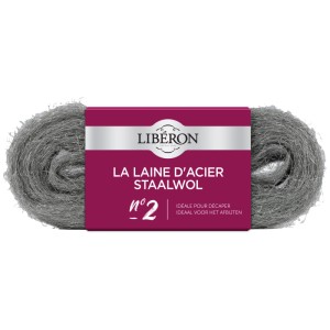 Laine d'acier n° 2, abrasif pour bois, métal, plastique et verre. Utilisation polyvalente.