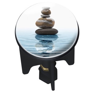 Tappo lavandino Pluggy Meditation con motivo di pietre, Ø 3,9cm