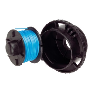 Bobine de rechange LUX T 137 avec fil bleu et boîtier noir pour coupe-bordures.