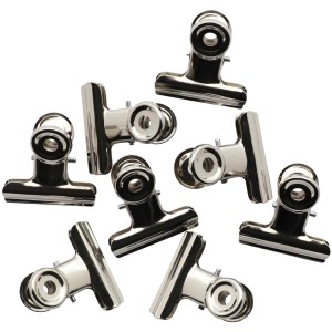Acht Metallscharnier-Clips, 31 mm, glänzend, für Büro, Haushalt und Hobby.