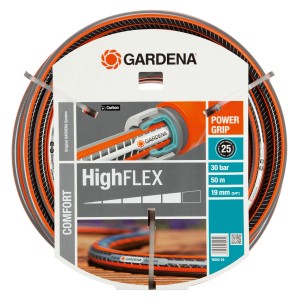 Gardena Comfort HighFlex tubo da giardino, 19 mm, 50 m, con PowerGrip per un collegamento sicuro.