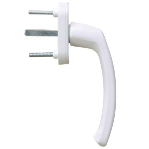 Maniglia per finestra in alluminio bianco per finestre standard.