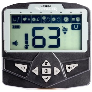 Dettaglio del display del metal detector Minelab X-Terra Voyager Tactical.