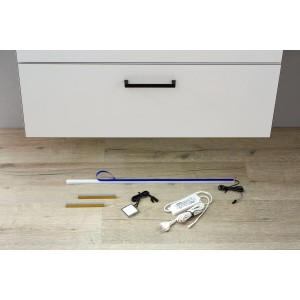 Pelipal Kit d'éclairage LED Quickset 357 avec transformateur et capteur tactile pour meubles de salle de bain.