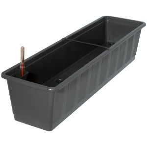 Jardinière anthracite Geli Aqua-Green 5 l avec indicateur de niveau d'eau.