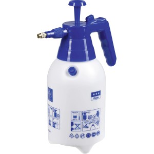 LUX Spruzzatore a pressione manuale Classic, 2 l, bianco/blu, per giardino e cura delle piante.