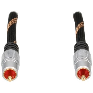 Câble Cinch Schwaiger AC3 HQ 1, 5 m, noir. Connexion audio pour récepteur, lecteur DVD ou Blu-ray.