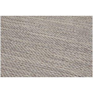 Gros plan du tapis tissé main Andiamo Opland en coton taupe clair, tapis de couloir.
