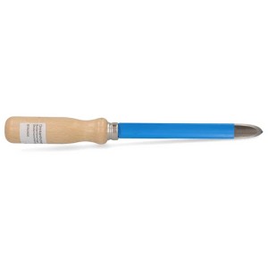 Hohlschaber, 150 mm, avec manche en bois et tige bleue pour le travail du bois.