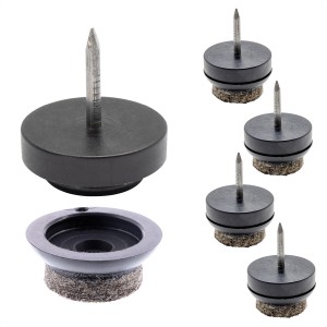Set de patins à clouer en feutre Wagner, 80 pièces, noir, Ø 20mm. Patins pour meubles avec feutre pour sols délicats.