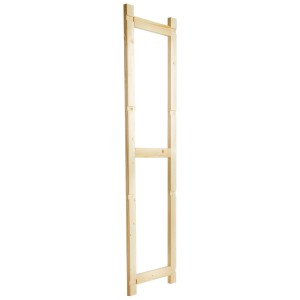 Schweizer Holzregal H3, 129x35x2 cm, aus unbehandeltem Fichtenholz für flexible Aufbewahrung.